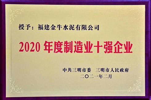 2020年度制造业10强